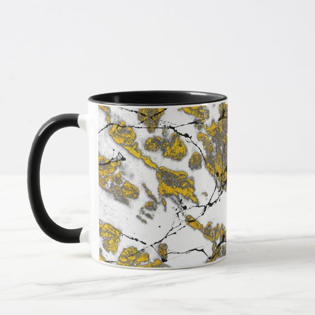 Goldener Marmor mit schwarzen Venen-Mustern Tasse (Links)