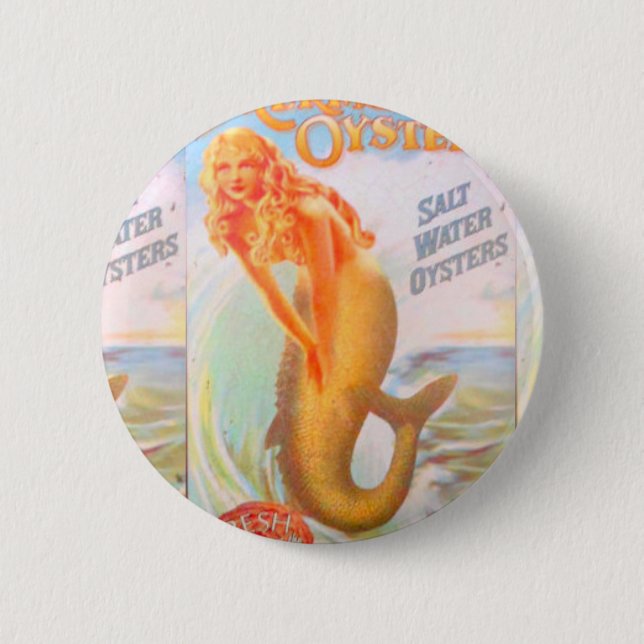 goldener Meerjungfrauknopf Button (Vorderseite)