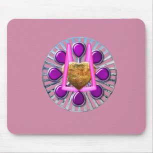 Goldener Metallherzständer Mousepad