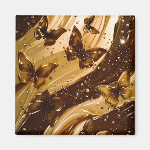 Goldener Metallischer Schmetterling Glamour Abstra Magnet