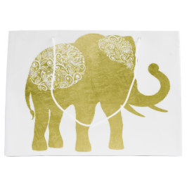 Goldener mit Filigran geschmückter Elefant Große Geschenktüte