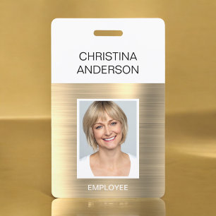 Goldener Mitarbeiter - Name Foto Unternehmens-Meta Ausweis