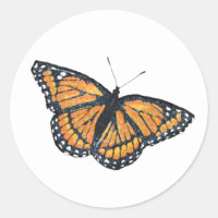 Goldener Monarch Schmetterling Umschlag Aufkleber