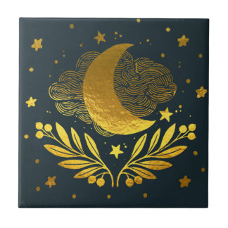 Goldener Mond Fliese