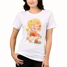 Goldener Mond Harmonie T - Shirt der Frauen