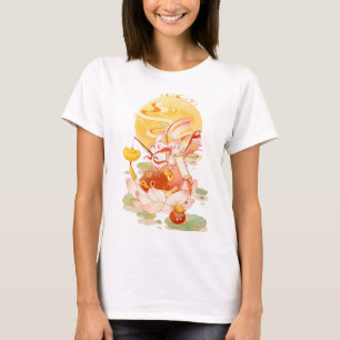 Goldener Mond Harmonie T - Shirt der Frauen