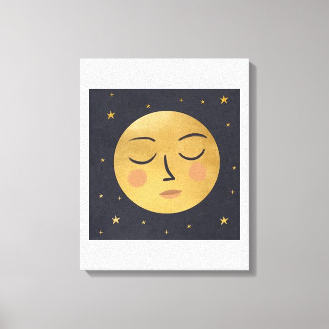 Goldener Mond Leinwanddruck (Vorderseite)