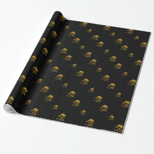 Goldener Mond und Sterne Geschenkwrake Geschenkpapier