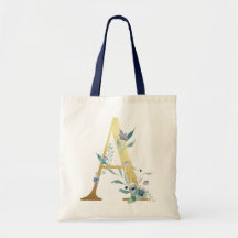 Goldener Monogramm Buchstabe A Blaue Wasserfarbe B