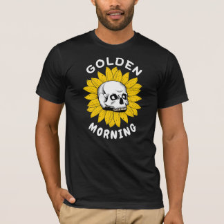 Goldener Morgen Sonnenblumen Schädel T-Shirt