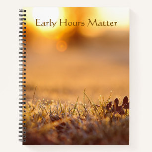 Goldener Morgentau Makro Natur  Notizbuch
