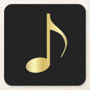Goldener Musiknote-Untersetzer Rechteckiger Pappuntersetzer