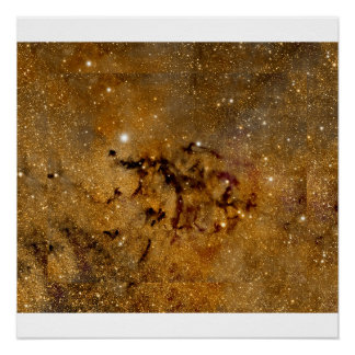 Goldener Nebel Starfield - Kosmische Mauer Kunst Poster