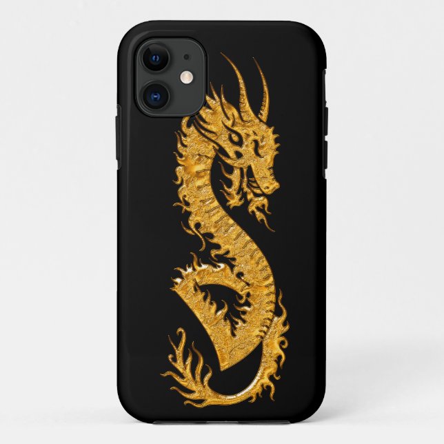 Goldener orientalischer Drache 02 Case-Mate iPhone Hülle (Rückseite)