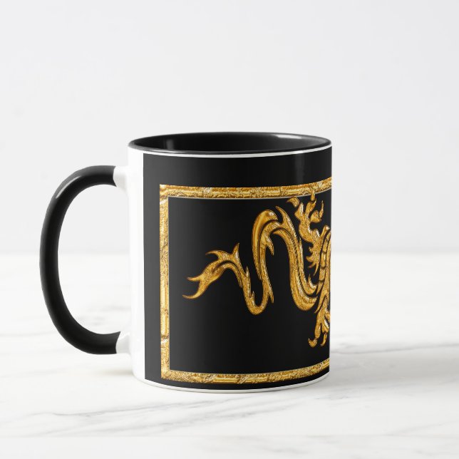 Goldener orientalischer Drache 03 Tasse (Links)