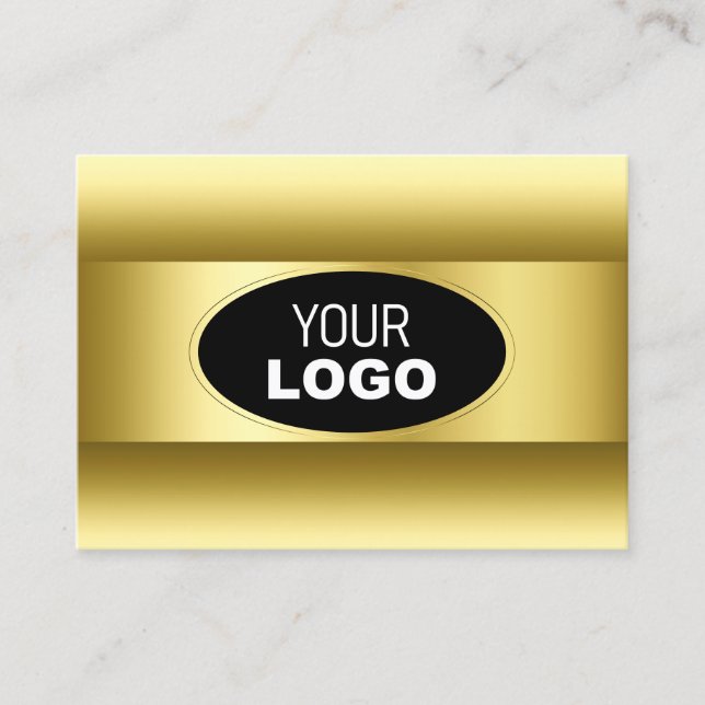 Goldener Oval Rahmen mit goldenem goldenem Logo Visitenkarte (Vorderseite)