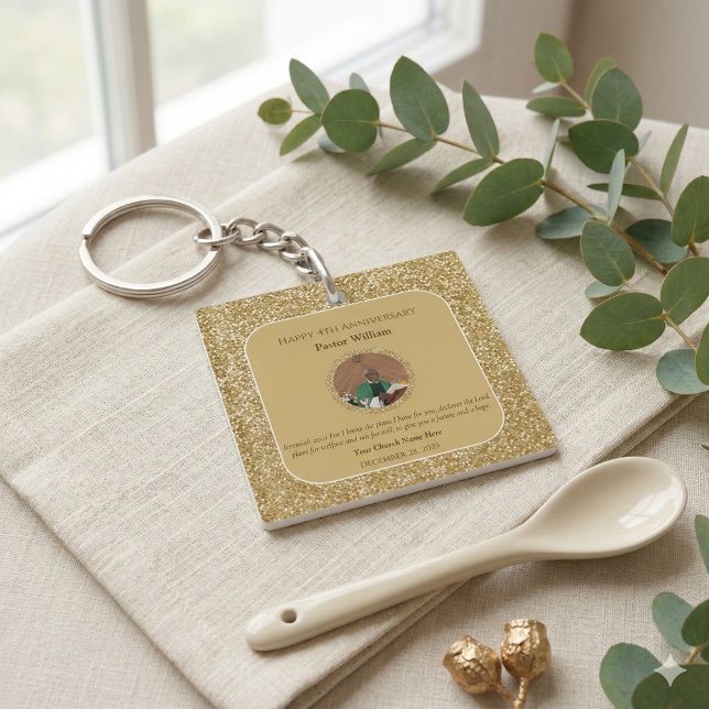 Goldener Pastor Dankeschön Kirchenjubiläum Foto Schlüsselanhänger (Von Creator hochgeladen)
