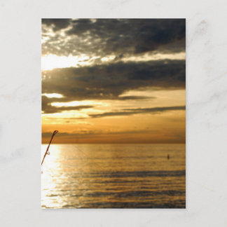 goldener pazifischer Sonnenuntergang Postkarte