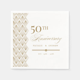 Goldener Personalisierter Jahrestag Napkin Serviette