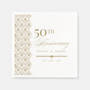 Goldener Personalisierter Jahrestag Napkin Serviette