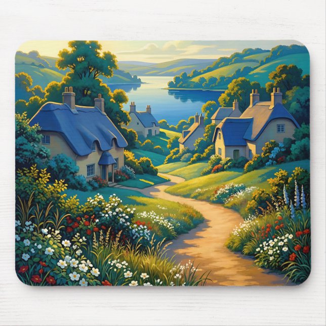Goldener Pfad zum blauen Wasser Mousepad (Vorne)