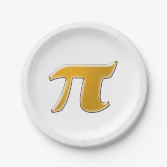 Goldener PI in Weiß Pappteller (Vorderseite)