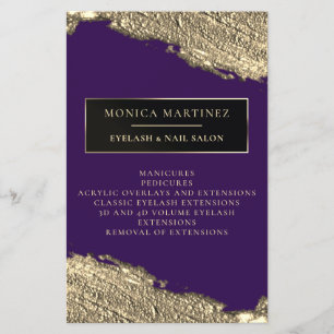 Goldener Pinselstrich lila Flyer