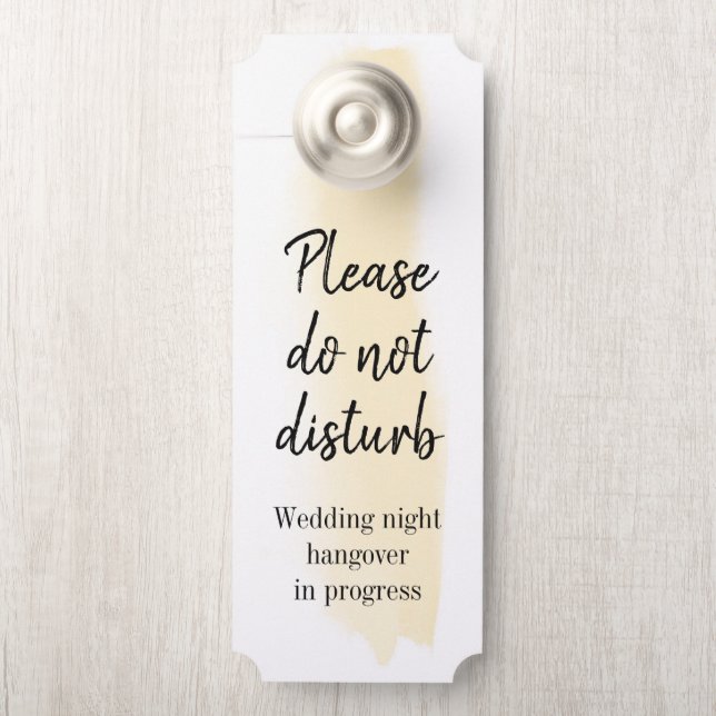 Goldener Pinselstrich stört nicht Türanhänger (Auf Knauf)