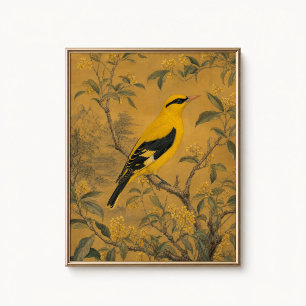 Goldener Pirol Chinoiserie-Wandposter Poster