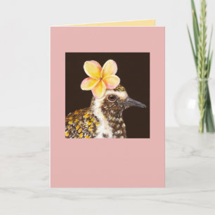 Goldener Plover mit Plumeria-Karte Karte