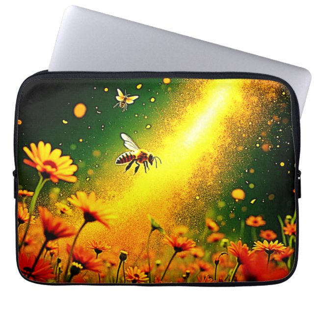Goldener Pollen für Bienen Joy Design Laptopschutzhülle (Vorderseite)