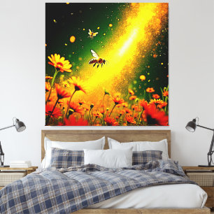 Goldener Pollen für Bienen Joy Design Leinwanddruck