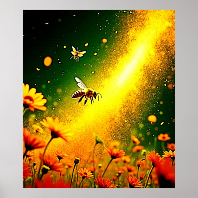 Goldener Pollen für Bienen Joy Design Poster (Vorne)
