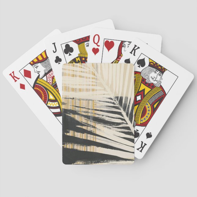 Goldener Raffiabast - Palmwedel Spielkarten (Rückseite)