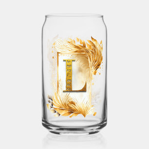 Goldener Rahmen Dekoratives Monogramm L Dosenglas