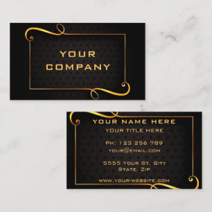 Goldener Rahmen Luxus Gold Text Schwarz Beruflich Visitenkarte
