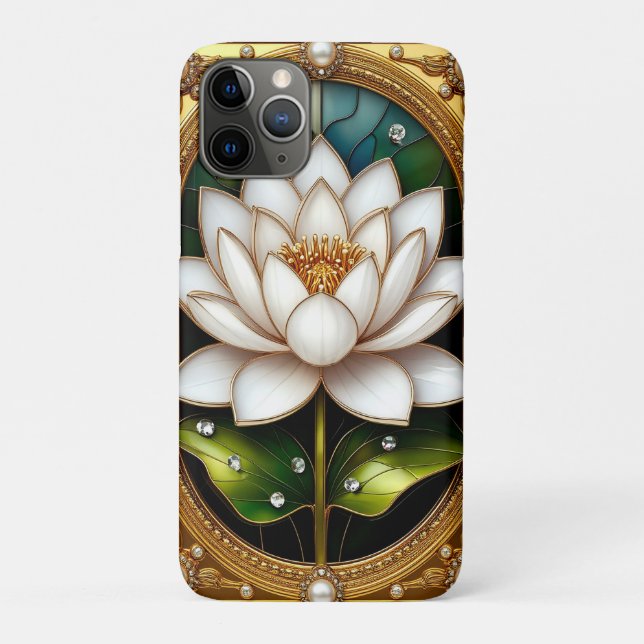 Goldener Rahmen mit Blumen- und Perlendesign Case-Mate iPhone Hülle (Rückseite)
