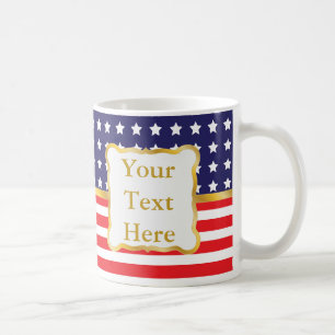 Goldener Rahmen über patriotischem Hintergrund Kaffeetasse