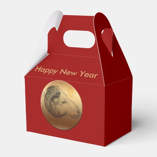 Goldener Rast Chinesischer Lunar Neujahr Zodiac F  Geschenkschachtel (Vorderseite)