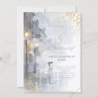 Goldener Regen Romantischer Hochzeitstag Einladung