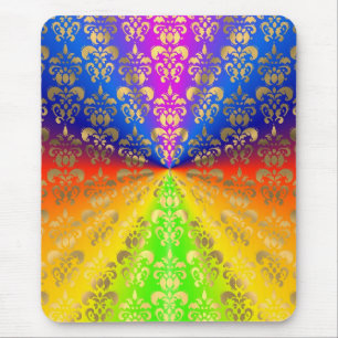 Goldener Regenbogen Damast Mousepad