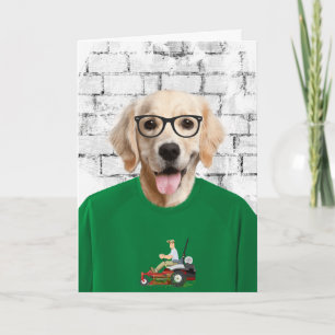 Goldener Retriever am Vatertag im T - Shirt Karte
