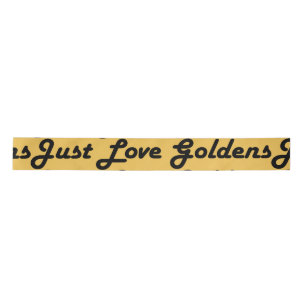 Goldener Retriever-Band, gerade Liebe Goldens Satinband