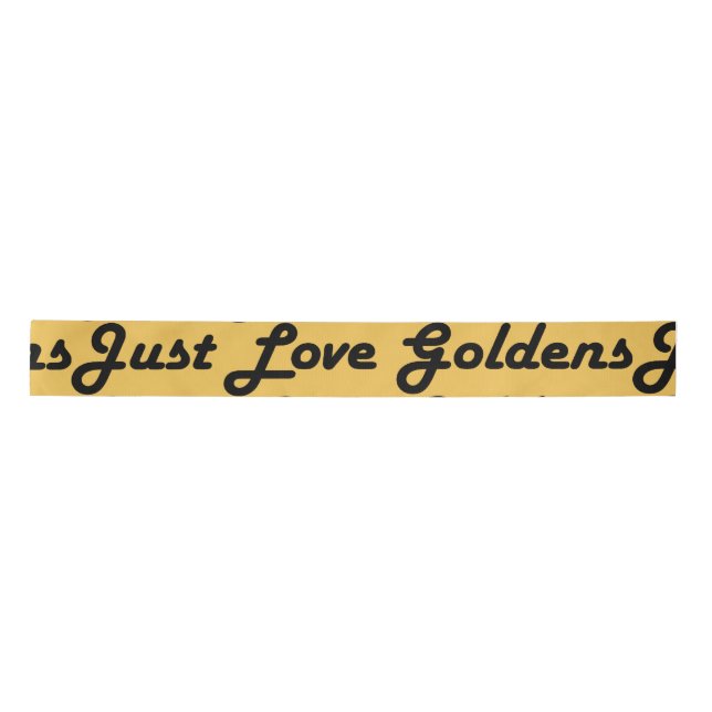 Goldener Retriever-Band, gerade Liebe Goldens Satinband (Vorderseite)