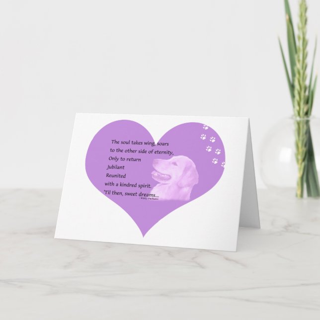 Goldener Retriever-Beileids-Karte 1 Karte (Vorderseite)