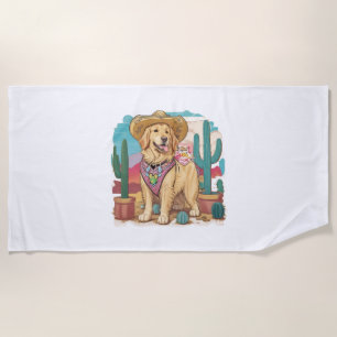 Goldener Retriever bleibe überall cool Strandtuch