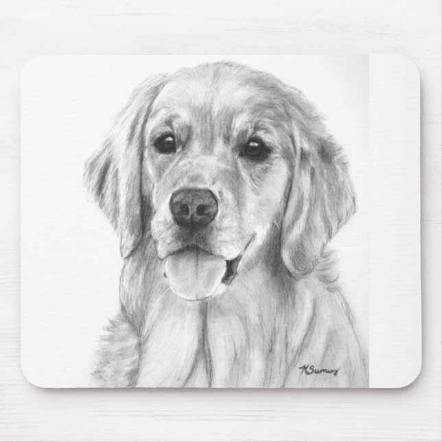 Goldener Retriever, der Mousepad zeichnet (Vorne)