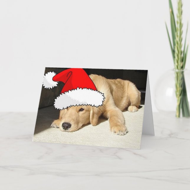 Goldener Retriever Feiertagskarte (Vorderseite)