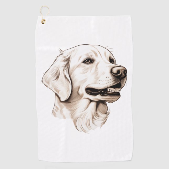 Goldener Retriever Golfhandtuch (Vorderseite)