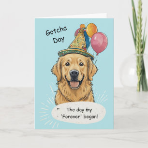 Goldener Retriever Gotcha-Tag-Feier Karte